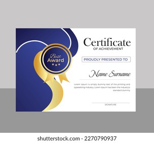 Diseño de plantilla de certificado clásico moderno  