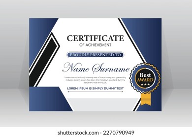 Diseño de plantilla de certificado clásico moderno  