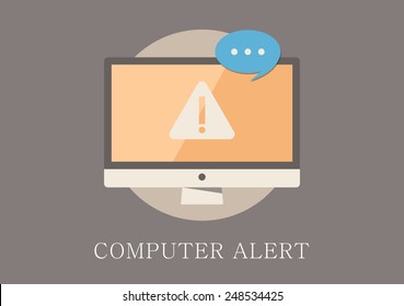 Modern and classic design computer alert concept flat icon