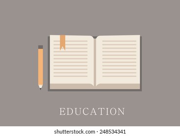 Modern and classic design education concept flat icon