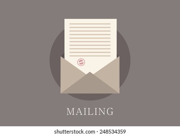 Modern and classic design email concept flat icon