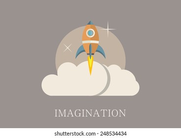 Modern and classic design imagination concept flat icon