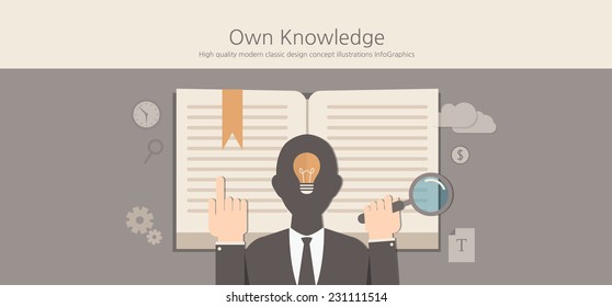 Modern and classic design knowledge concept.