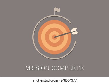 Modern and classic design mission complete concept flat icon