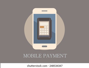 Modern and classic design mobile payment concept flat icon
