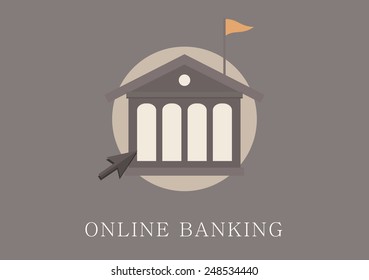 Modern and classic design online banking concept flat icon