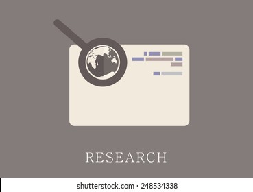 Modern and classic design research concept flat icon