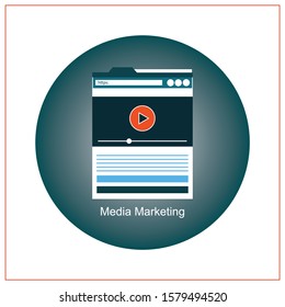 Modern and classic design video tutorials concept flat icon