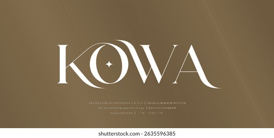 Modern and Classic Elegant alphabet beauty logo font. Classic beautiful Modern luxury Serif Letter Minimal Fashion. Typography decoration logotype fonts, wedding, logos. vector illustration
