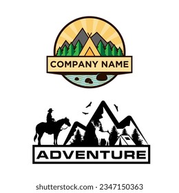 Modern and classic emblem adventure logo, vector illustration.