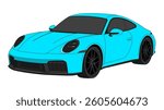 Modern classic German Sport Car Icon Vehicle Automobile Auto Vector