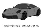 Modern classic German Sport Car Icon Vehicle Automobile Auto Vector