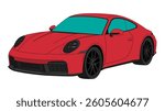 Modern classic German Sport Car Icon Vehicle Automobile Auto Vector