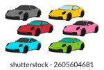 Modern classic German Sport Car Icon Vehicle Automobile Auto Vector