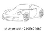 Modern classic German Sport Car Icon Vehicle Automobile Auto Vector