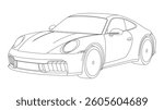 Modern classic German Sport Car Icon Vehicle Automobile Auto Vector