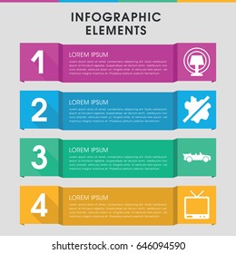 Modern classic infographic template. infographic design with classic icons includes no wash, tv, cabriolet. can be used for presentation, diagram, annual report, web design.