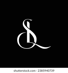 Modern and classic interconnected monogram logo of letter S and L. Best for beautician, skin clinic or fashion. 