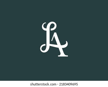 Modern classic LA monogram with cursive and serif fonts combined. Unique, luxurious, mature and elegant style logo. Perfect for a wedding monogram.