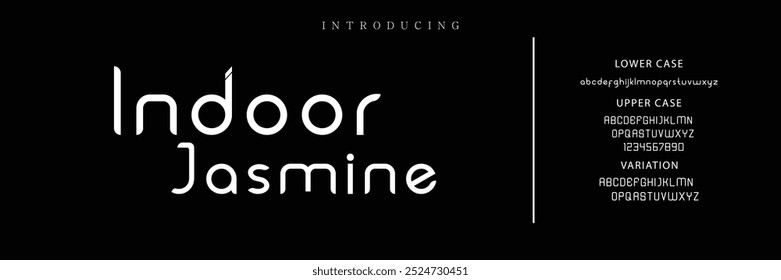 modern and classic sans serif font with a unique style and fancy look. This typeface is perfect for an elegant luxury logo, book or movie title design, fashion brand, magazine, clothes.