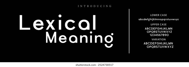 modern and classic sans serif font with a unique style and fancy look. This typeface is perfect for an elegant luxury logo, book or movie title design, fashion brand, magazine, clothes.
