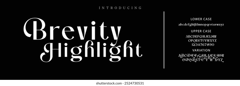 modern and classic sans serif font with a unique style and fancy look. This typeface is perfect for an elegant luxury logo, book or movie title design, fashion brand, magazine, clothes.