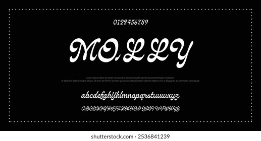 modern and classic sans serif font with a unique style and fancy look. This typeface is perfect for an elegant luxury logo, book or movie title design, fashion brand, magazine, clothes.