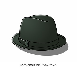 modern classic style hat vector isolated white background.