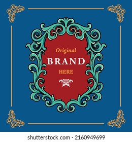 Modern classic style trademark label ornament for branding needs