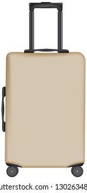 Modern classic suitcase on wheels with retractable handle