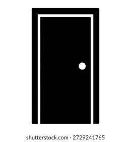 Modern and Classical Architectural Door Silhouette Vector Icon for Building Entryway, Interior Design, and Real Estate
