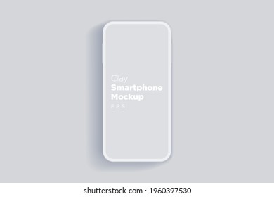 Modern clay mock up smartphone for presentation, information graphics, app display, top view eps vector format.