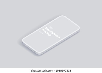 Modern clay mock up smartphone for presentation, information graphics, app display, isometric eps vector format.