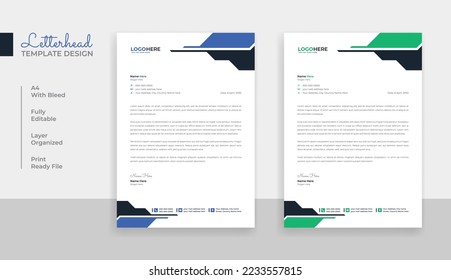 Modern and clean A4 letterhead design template