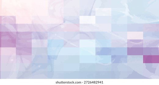 Um fundo abstrato moderno e limpo com um mosaico de quadrados e retângulos de cor pastel macio, criando um padrão pixelado e geométrico. As cores se misturam suavemente, oferecendo uma estética serena e contemporânea.