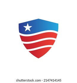 modern and clean American shield logo design