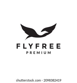modern clean bird fly white logo symbol icon vector graphic design illustration idea creative