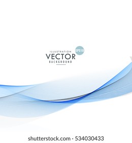 modern clean blue wave flowing on white background