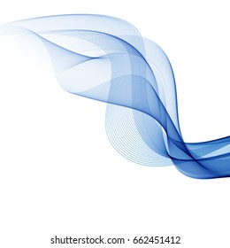modern clean blue wave flowing on white background