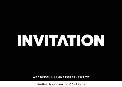 Modern clean bold alphabet display font vector illustration. Invitation typeface