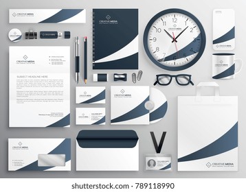 modern clean brand stationery template set