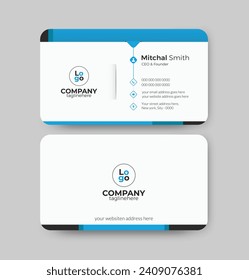 Modern  Clean business card, Abstract Minimalist visiting card