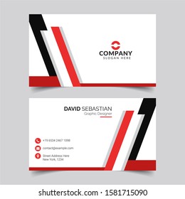 Modern and clean business card design template. Minimal Corporate vector background, flyer design, name card template, vector illustration. Red and white creative business card for your company.