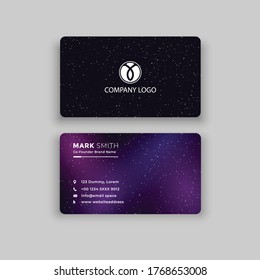 Modern  and Clean Business Card Template. vector.Galaxy background.