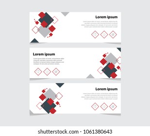 Modern clean business card vector abstract header or banners and squares.