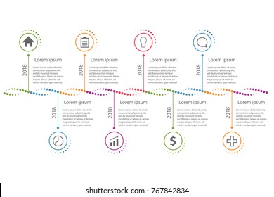 Modern clean business circle DNA style timeline banner. Vector. can be used for workflow layout, diagram, number step up options, web design, infographics