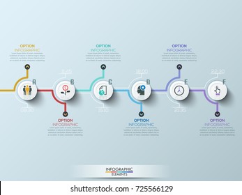 Modern clean business circle origami style timeline banner. Vector.