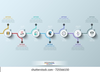 Modern clean business circle origami style timeline banner. Vector.