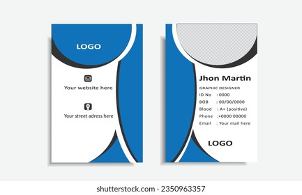 Modern and clean business id card template. corporate modern business id card design template. professional id card design template