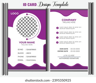 Modern and clean business id card template. professional id card design template with yellow color. corporate modern business id card design template. Company employee id card template design